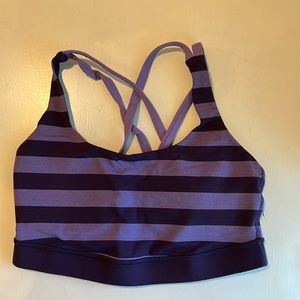 Lululemon Energy Bra Purple Stripe Size 6